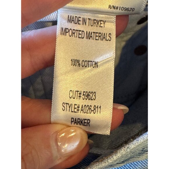 Agolde Shorts Women 24 Blue Denim Distressed Vintage Cut Off Parker Jean Luxury - Picture 8 of 8